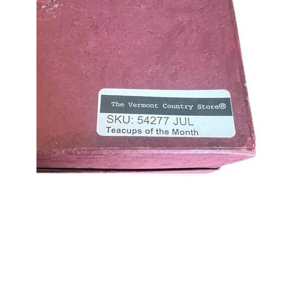 Victorian Trading Co July Teacup & Saucer Set Floral Design Bone China With Box - Picture 13 of 16